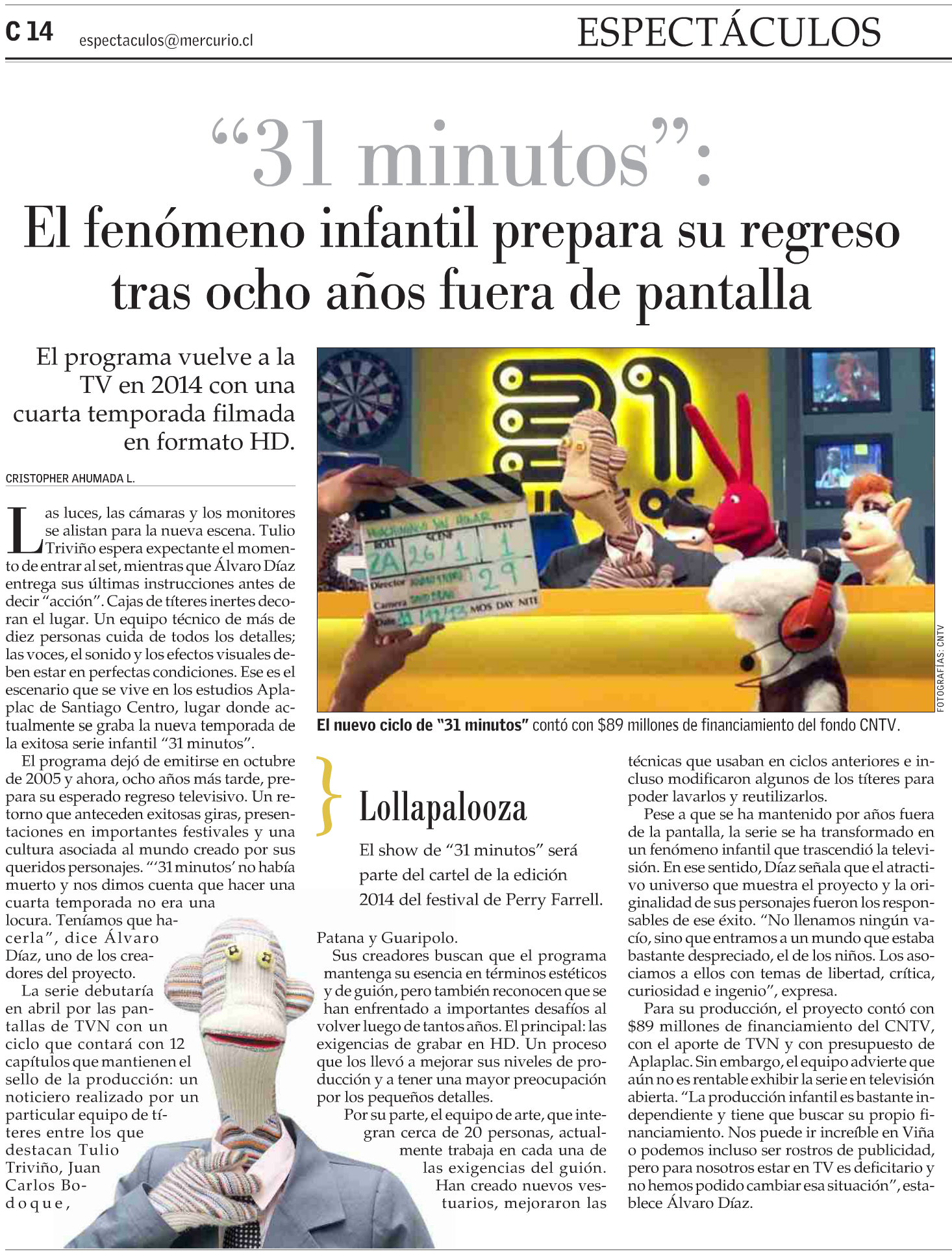 31 minutos: El fenómeno infantil prepara su regreso tras ocho años fuera de pantalla (El Mercurio)