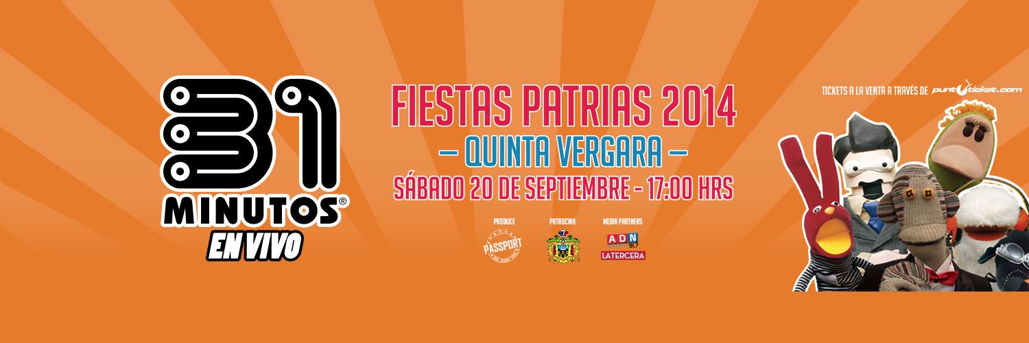 31 minutos se presenta el 20 de septiembre en la Quinta Vergara de Viña del Mar