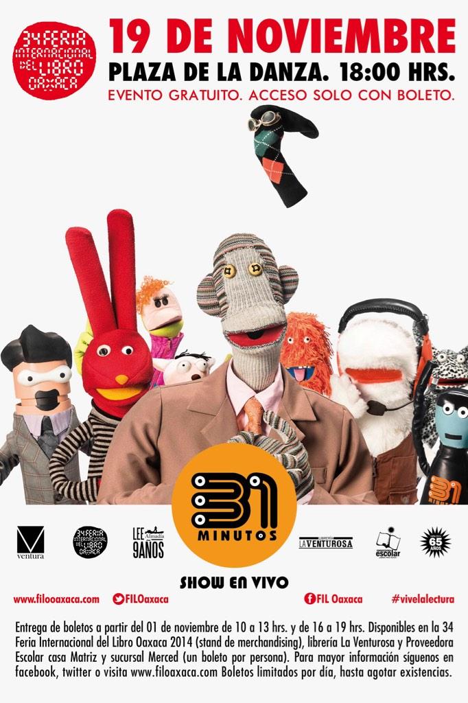 31 minutos se presentará en Oaxaca como parte de la Feria Internacional del Libro