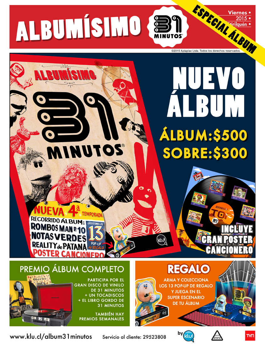 «Albumísimo 31 minutos», nuevo álbum de láminas de 31 minutos