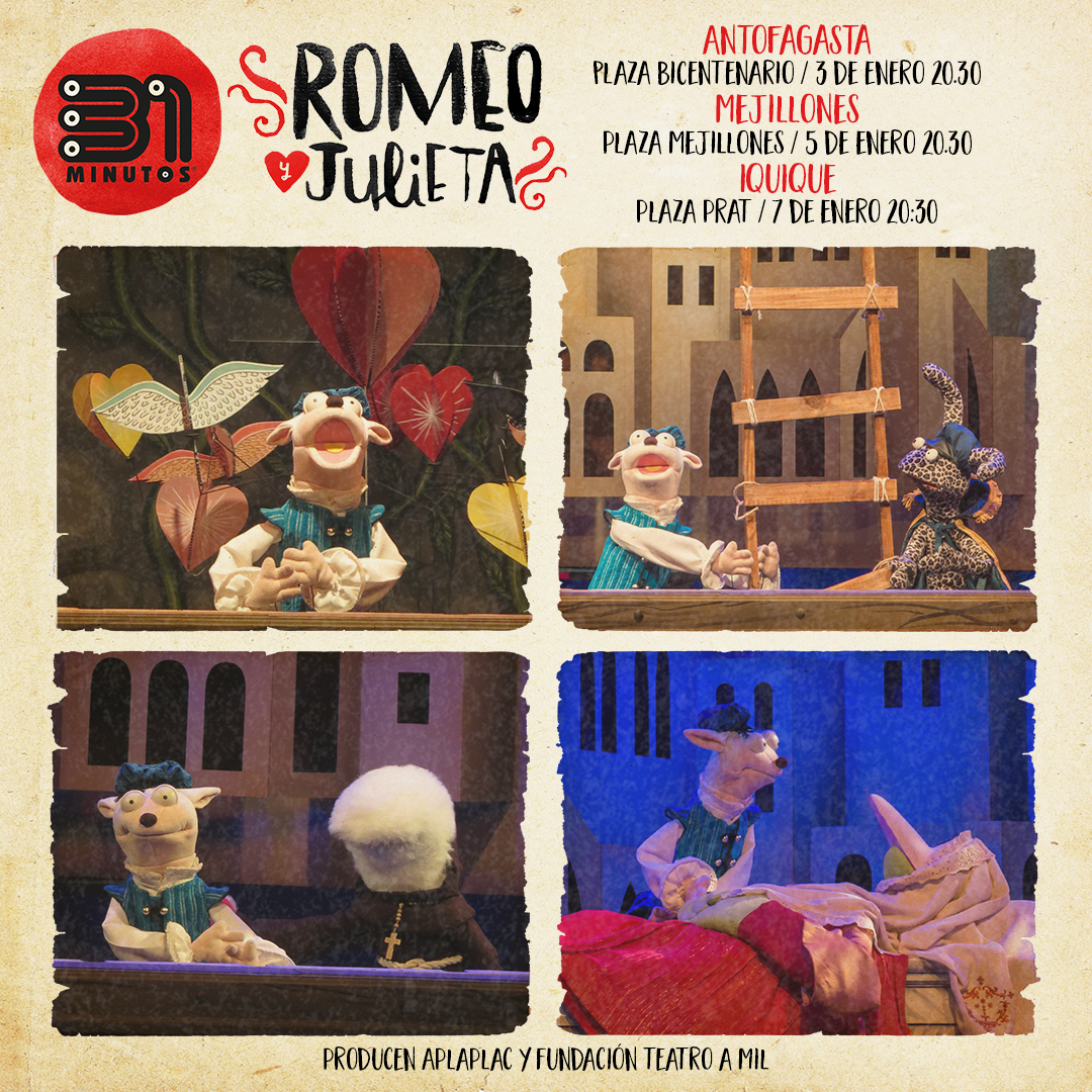 «31 minutos: Romeo y Julieta» en Antofagasta, Mejillones e Iquique