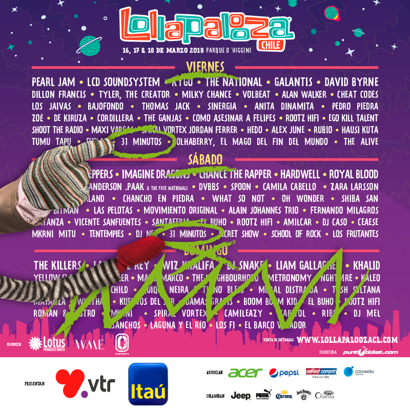 31 minutos es parte del Lollapalooza Chile 2018