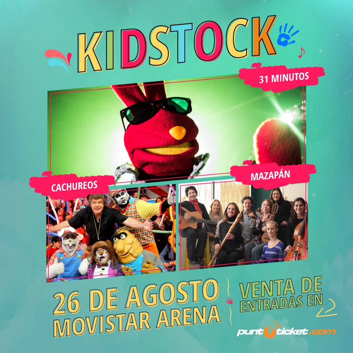 31 minutos es parte del Festival Kidstock