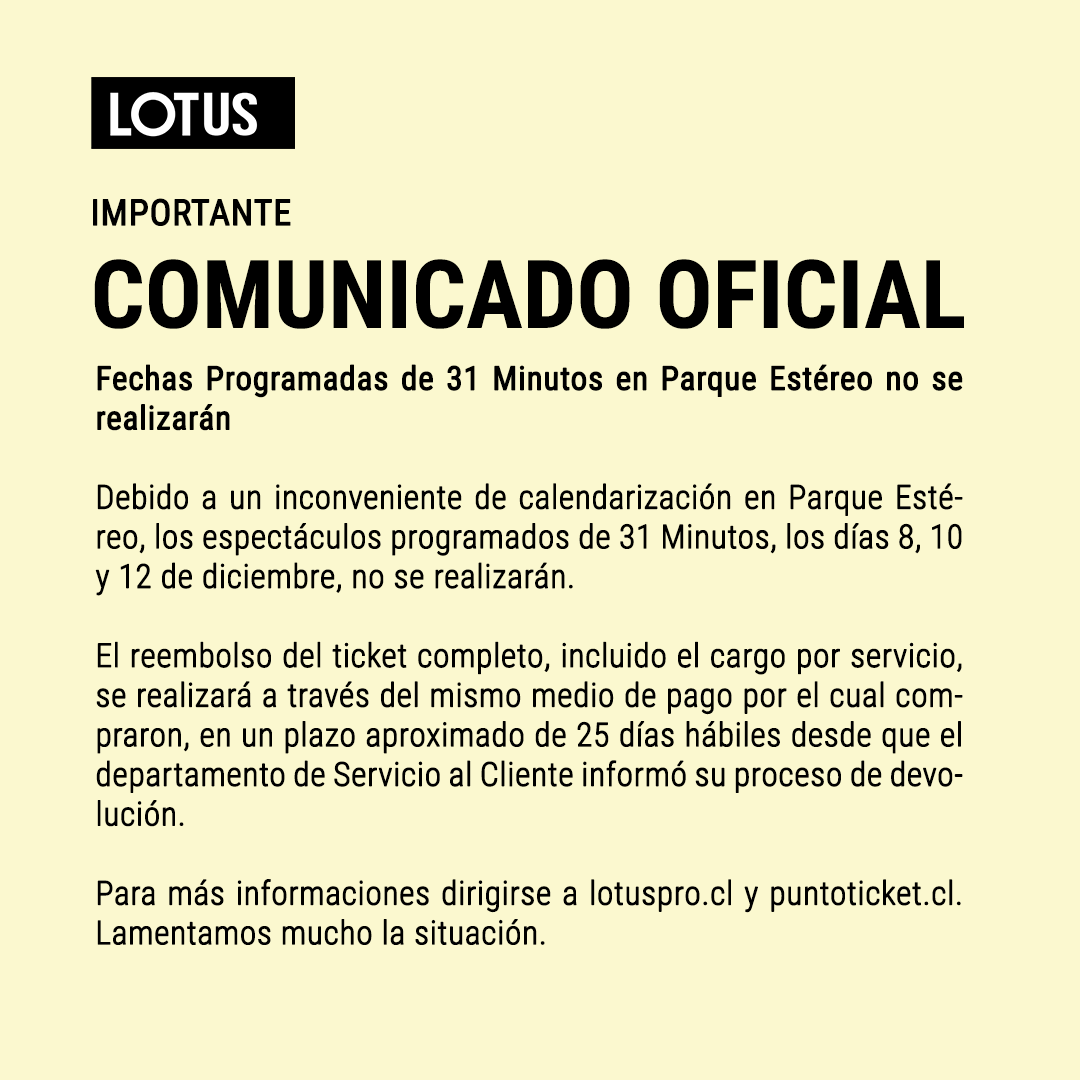 Se suspenden funciones de 31 minutos en Parque Estéreo