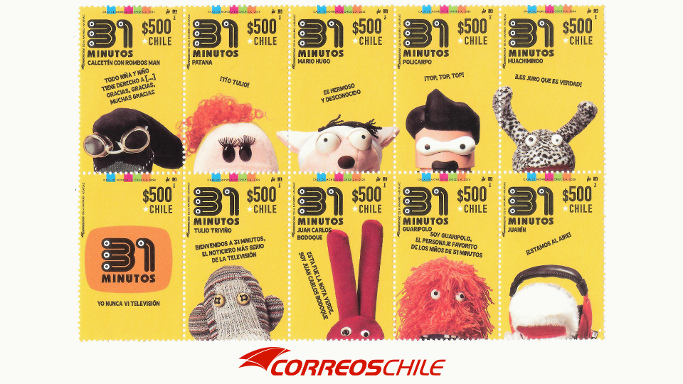 CorreosChile lanza 10 sellos postales de 31 minutos