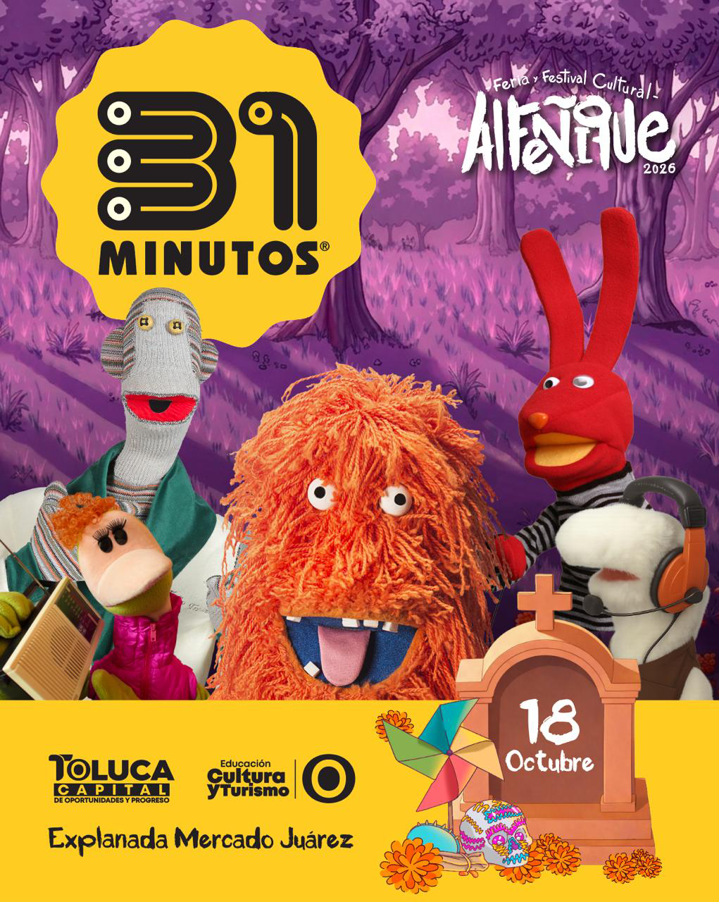 31 minutos se presenta en la Feria del Alfeñique 2026 en Toluca
